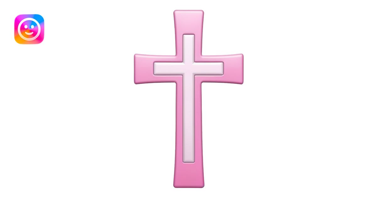 Pink and white simple holy cross emoji | AI Emoji Generator
