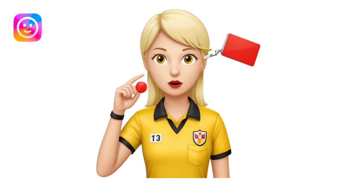 Female Referee – Confident Pose Wearing yellow referee shirt, blowing ...
