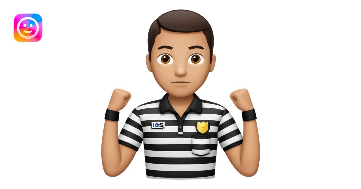 referee with crossed arms up emoji | AI Emoji Generator