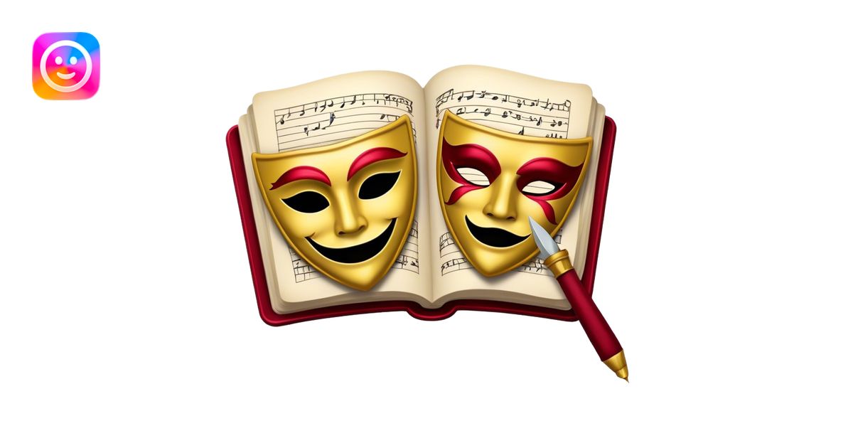 Create a bold and dramatic emoji representing the art of playwriting ...