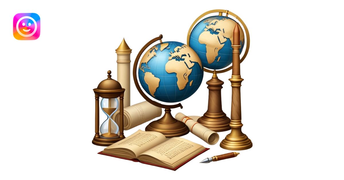 An icon featuring ancient scrolls, a quill pen, and large, old ...