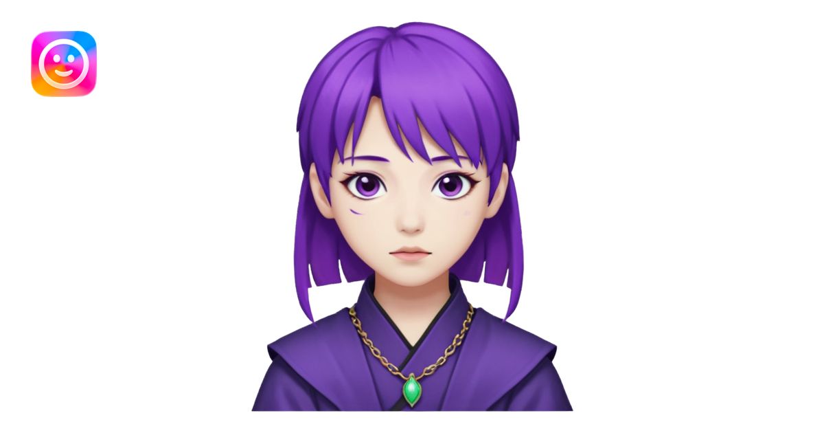 Rumi from K-pop demon hunters purple hair emoji | AI Emoji Generator