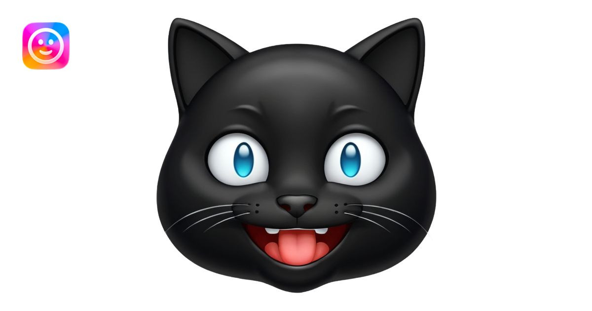 emoji de gatto negro riéndose con lagrimas 😹 emoji | AI Emoji Generator