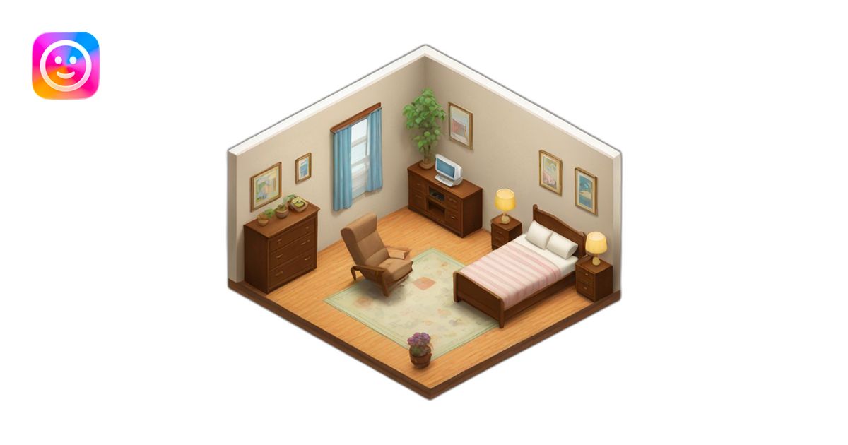 apartment interior isometric emoji | AI Emoji Generator