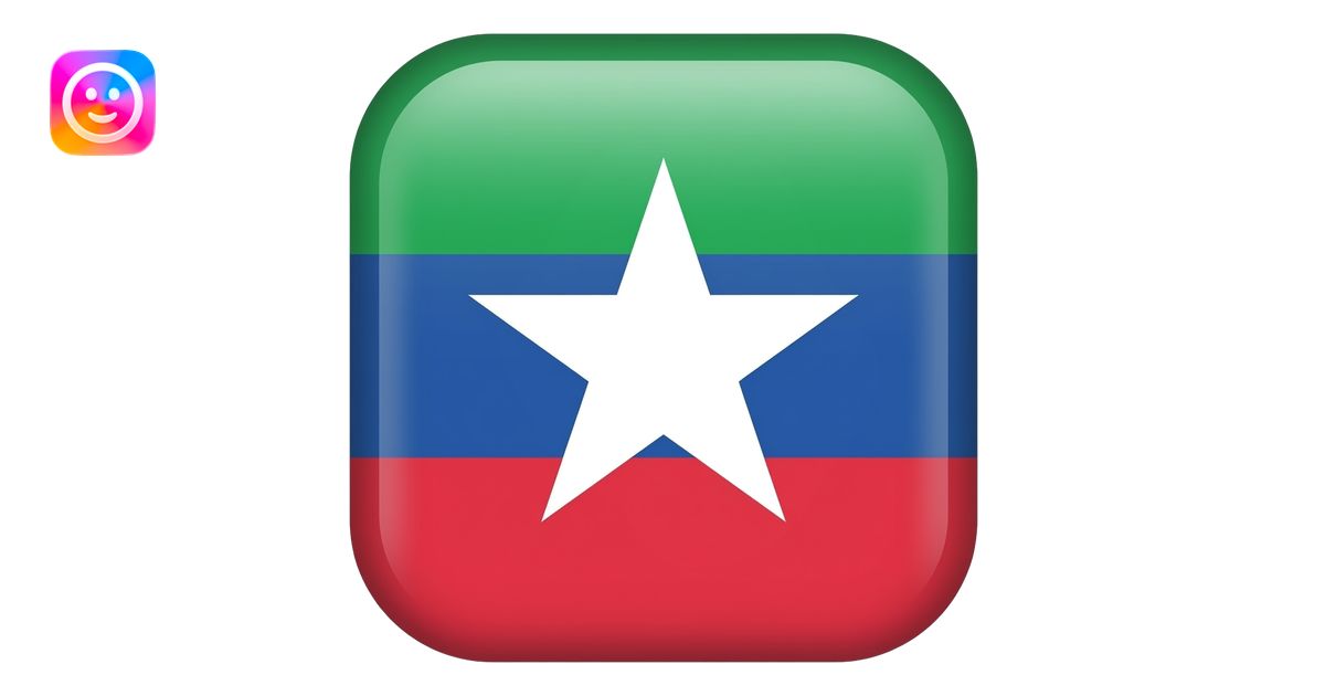 Flag emoji with a tricolour style: Green on top, blue in the middle and ...