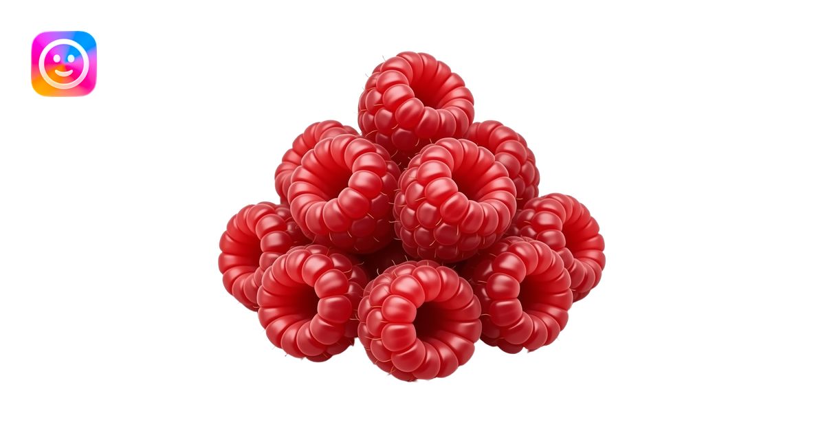 a small pile of fresh red raspberries emoji | AI Emoji Generator