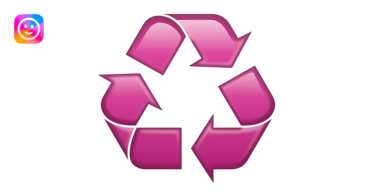 pink recycling logo symbol emoji | AI Emoji Generator