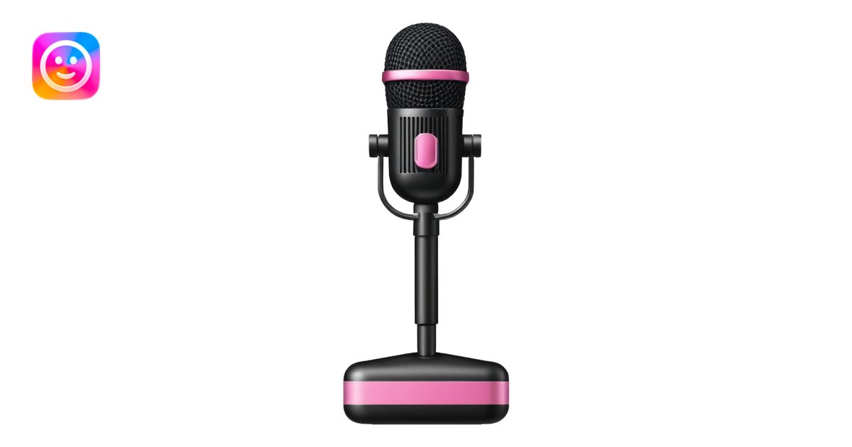 stage microphone with pink strip on bottom emoji | AI Emoji Generator