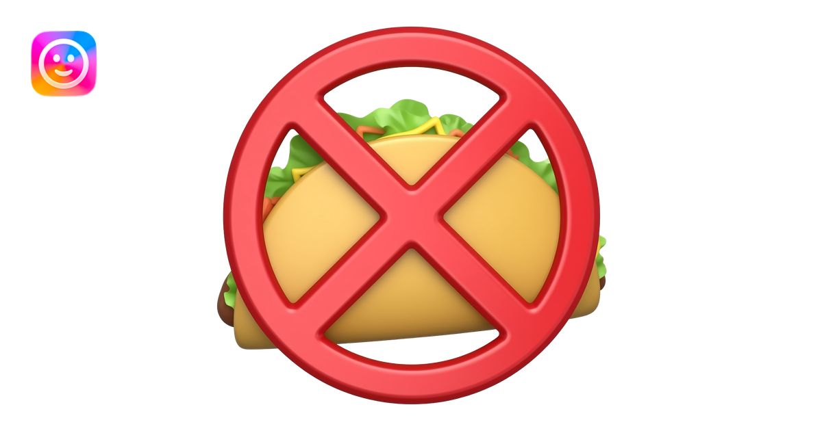 a taco with a red cross through it like a 