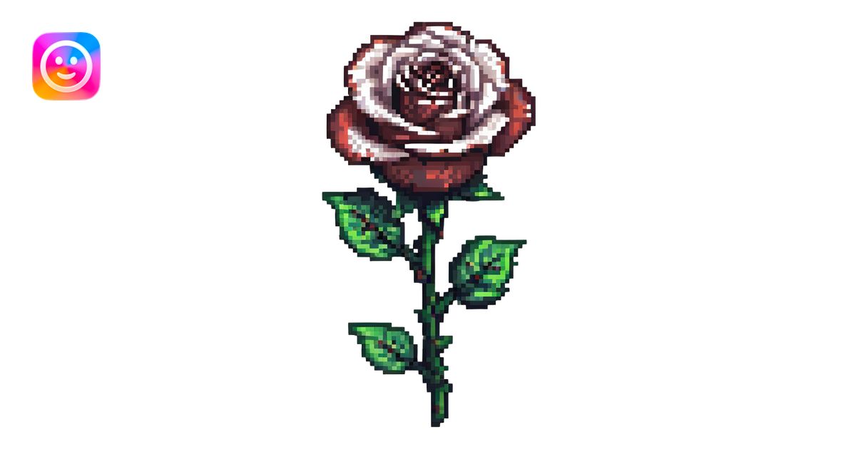 pixel art black rose minimal color palette emoji | AI Emoji Generator