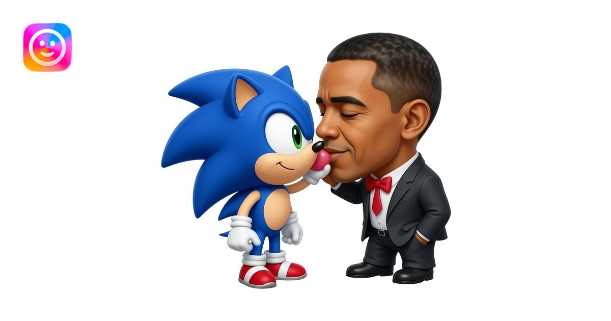 Sonic Oboma kissing emoji | AI Emoji Generator