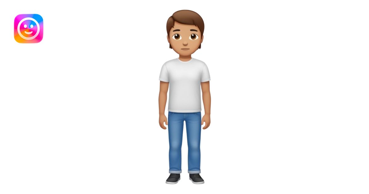 Man standing with hands crossed behind his back emoji | AI Emoji Generator