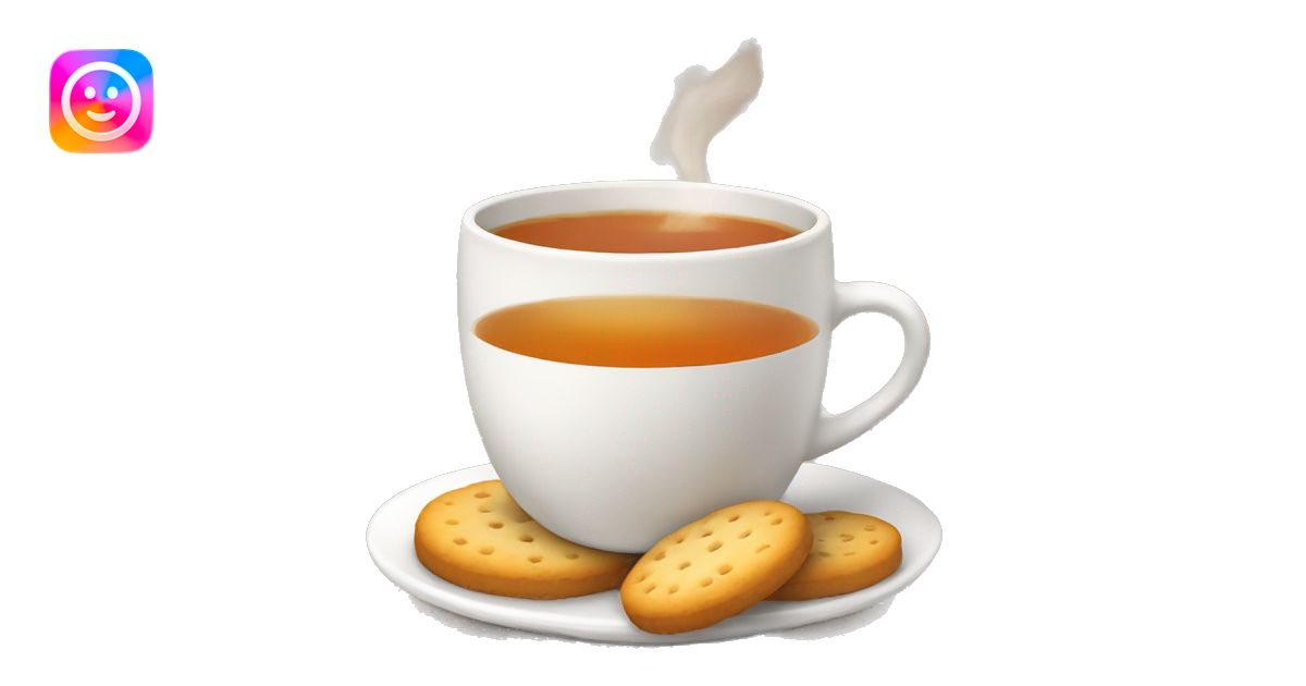 Cup of tea with biscuits emoji | AI Emoji Generator