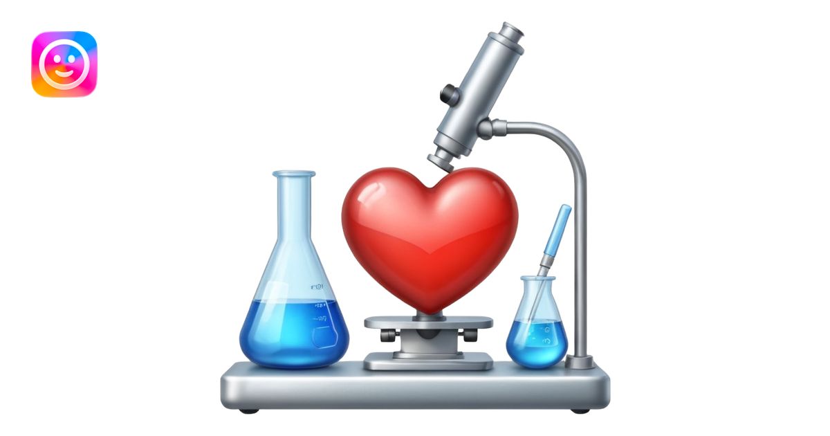 Heart emoji with things of laboratory emoji | AI Emoji Generator