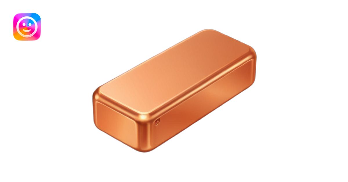 Create an Android-style emoji of a copper ingot. Make it simple, flat ...