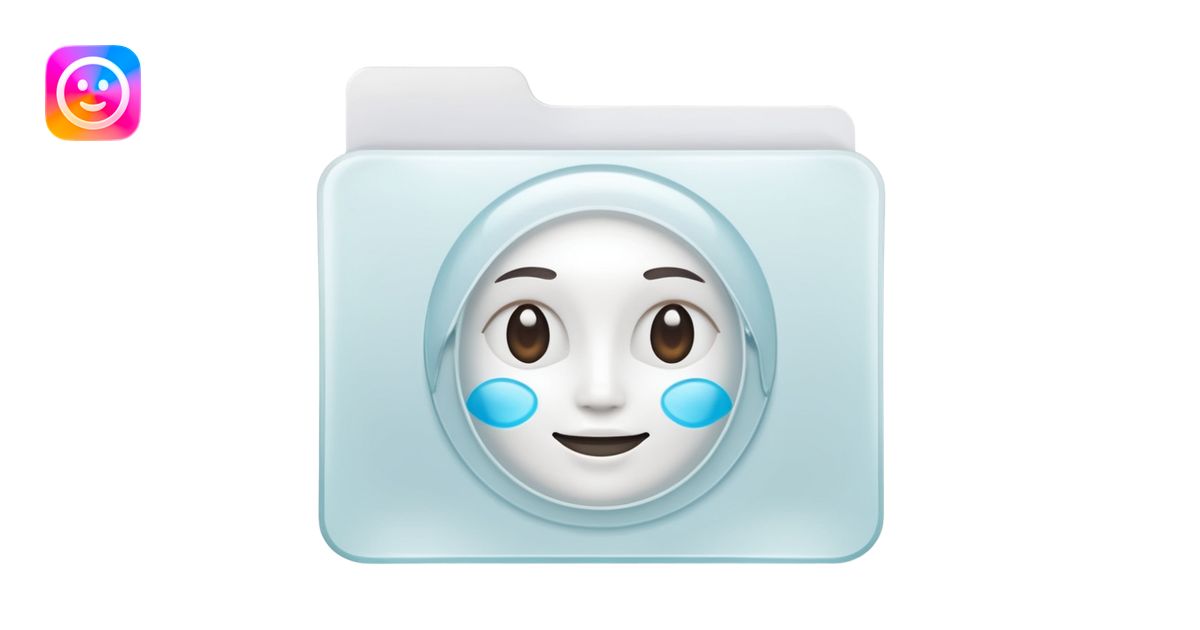 A simple icon of a transparent white plastic folder, minimal and clean ...