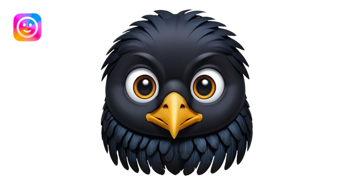 raven cute emoji emoji | AI Emoji Generator
