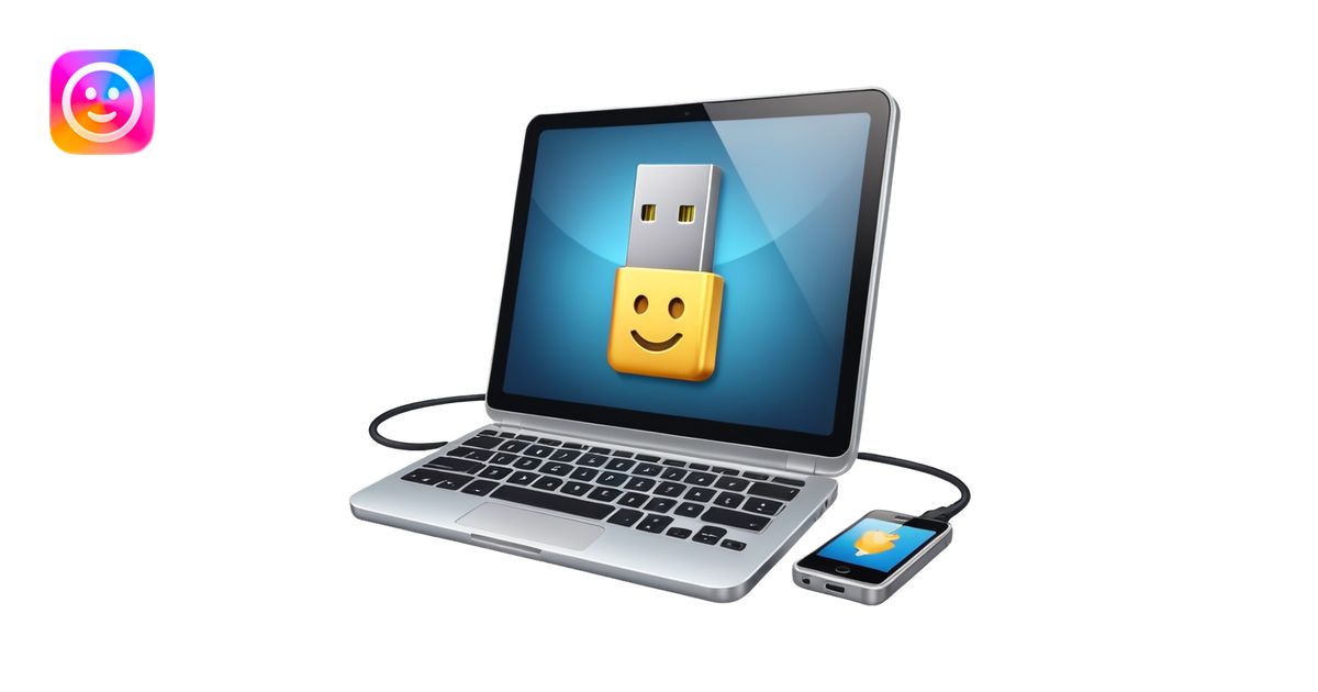 computer connected to smartphone with a USB cable emoji | AI Emoji ...