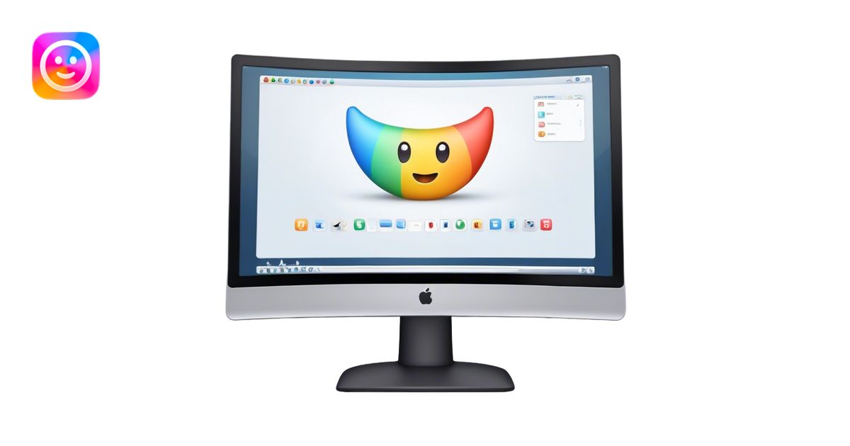 Create an emoji for 3D visualization and modeling. Show a large curved ...