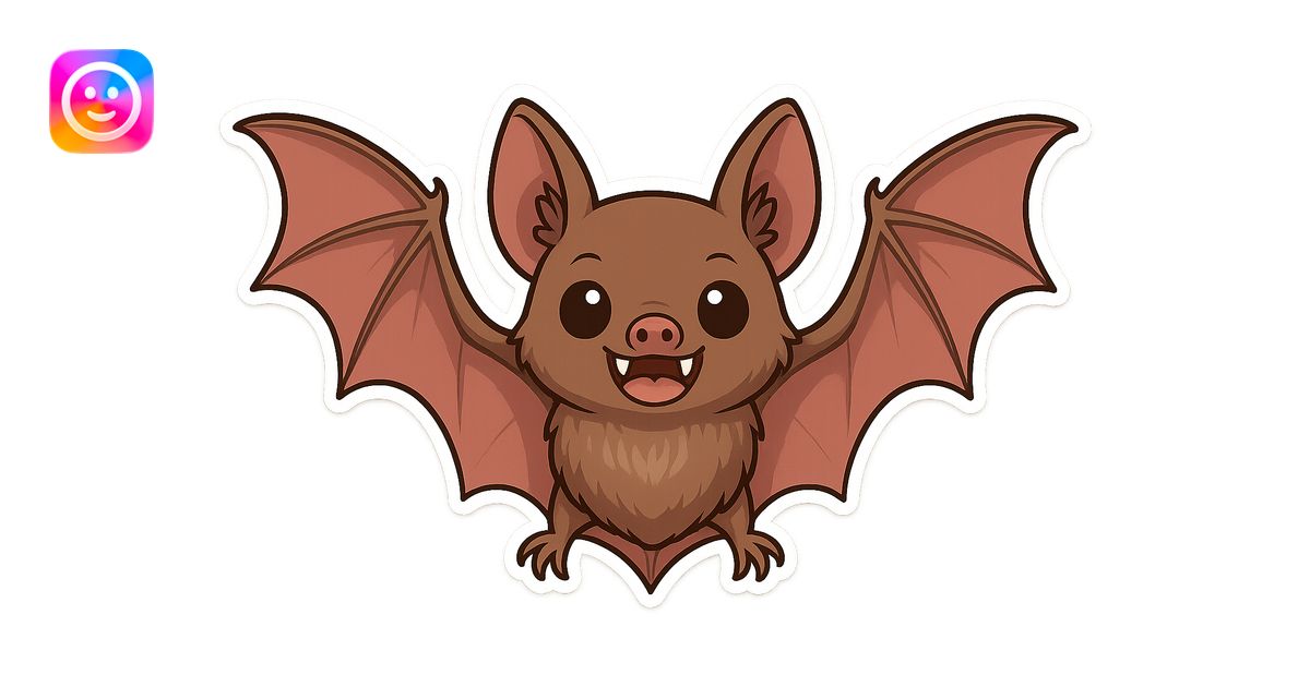 Convert the vampire bat to a cartoon style with wings spread and two ...