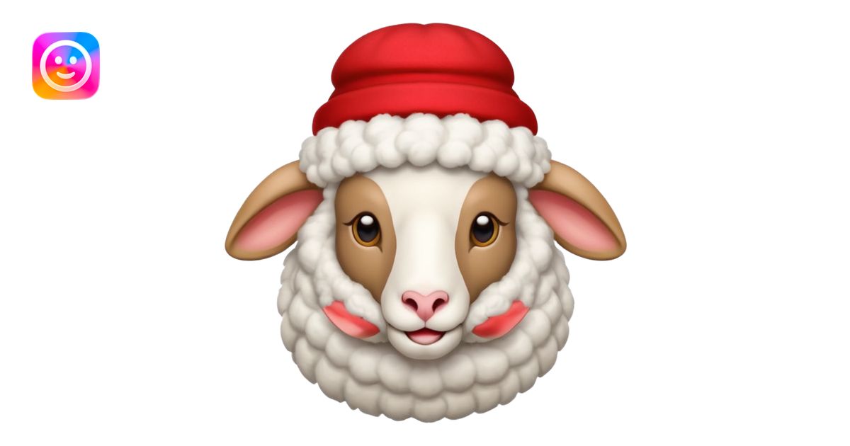 Sheep wear a red hat emoji | AI Emoji Generator