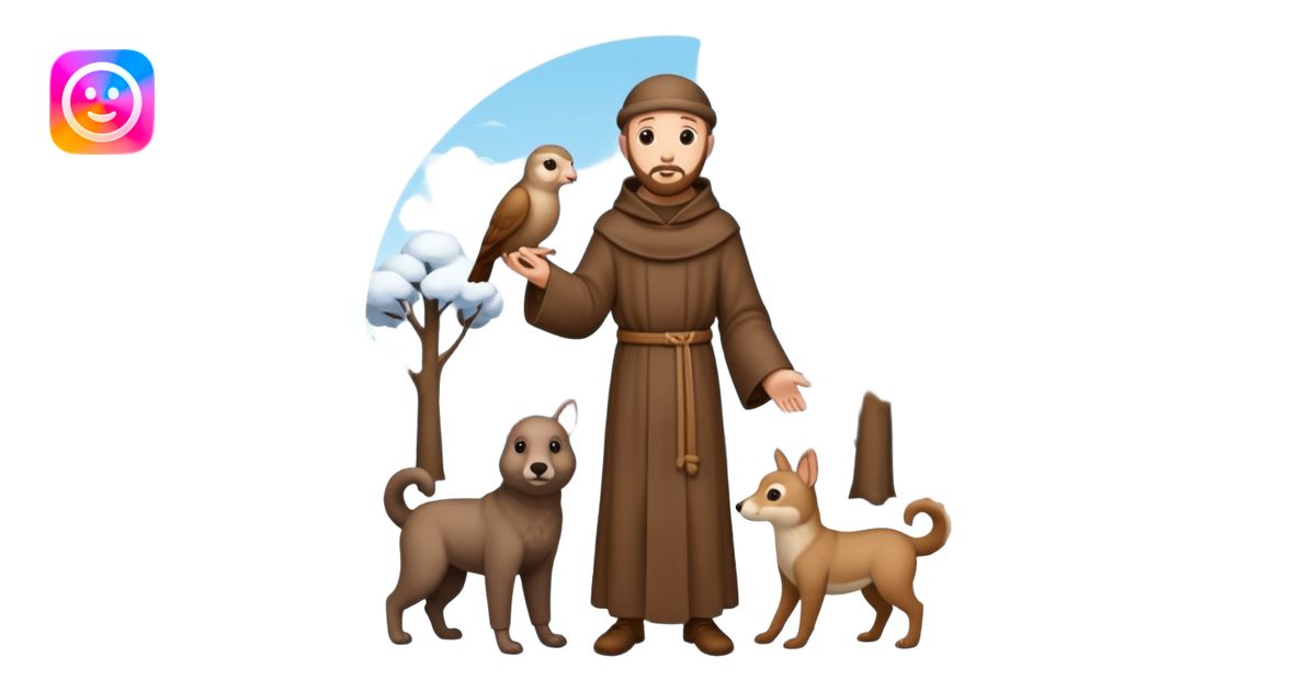 create a full body shot of Saint Francis of Assisi cartoon modern type ...