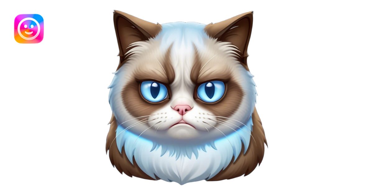 Cinematic Meme-Worthy Grumpy Cat meme Portrait Emoji, Head held high ...