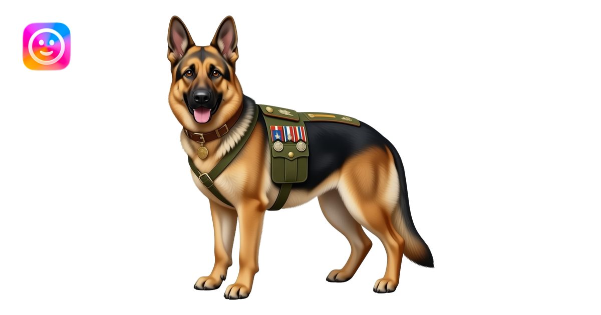 A German Shepherd wearing a full army general uniforms, highly detailed ...