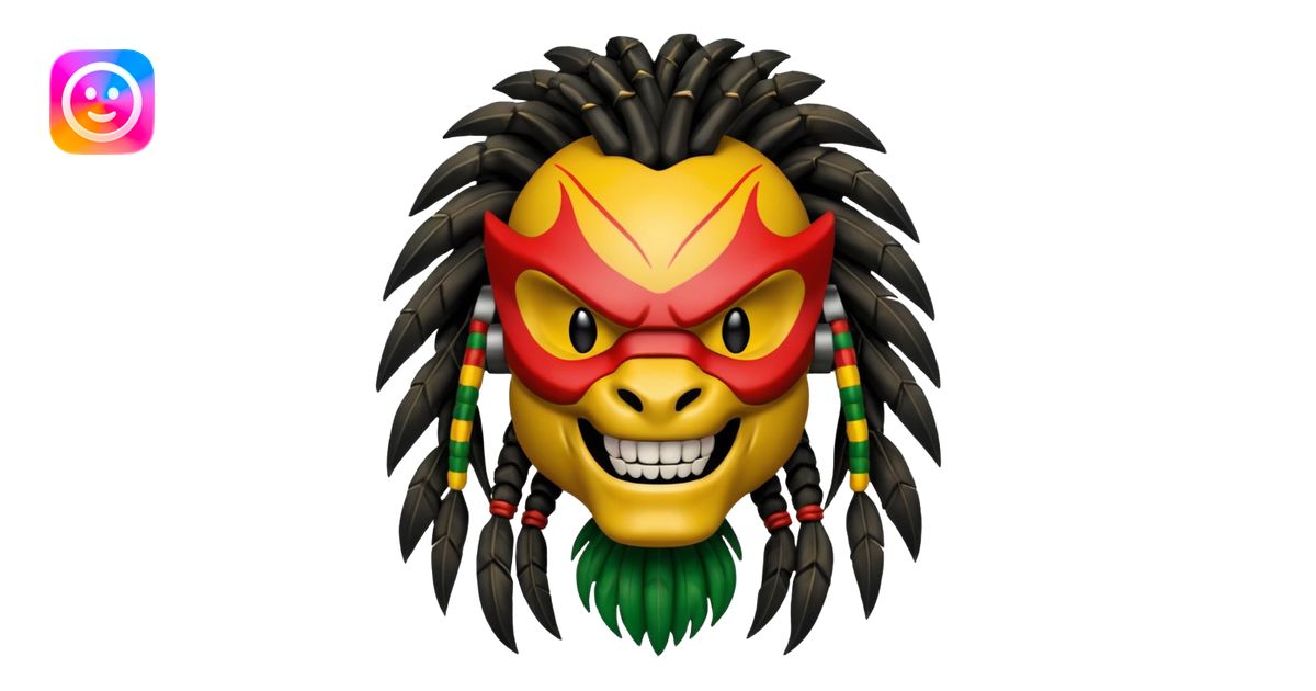 smiling predator from movie predator with rasta emoji | AI Emoji Generator