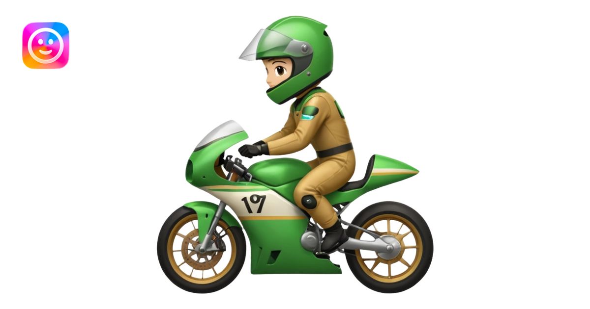 emojis.com green-motorcycle-racer- emoji | AI Emoji Generator