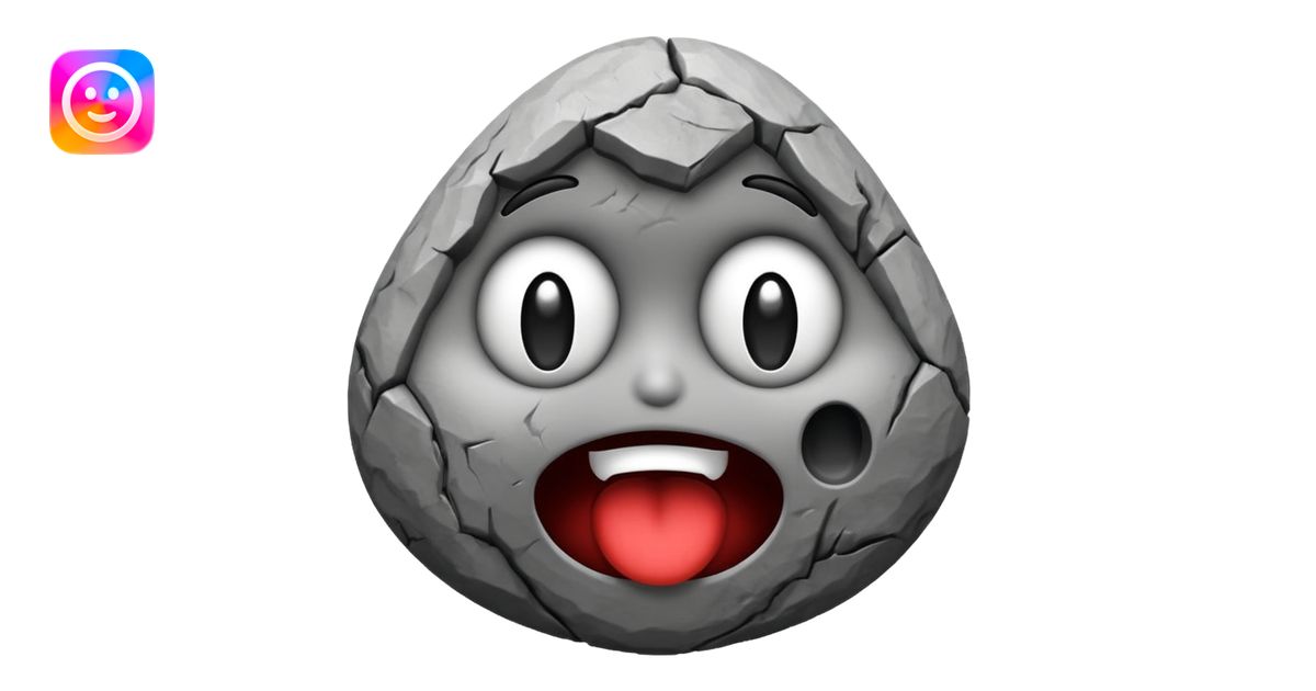 mix these two emojis keeping the rock shape🗿😱 emoji | AI Emoji Generator