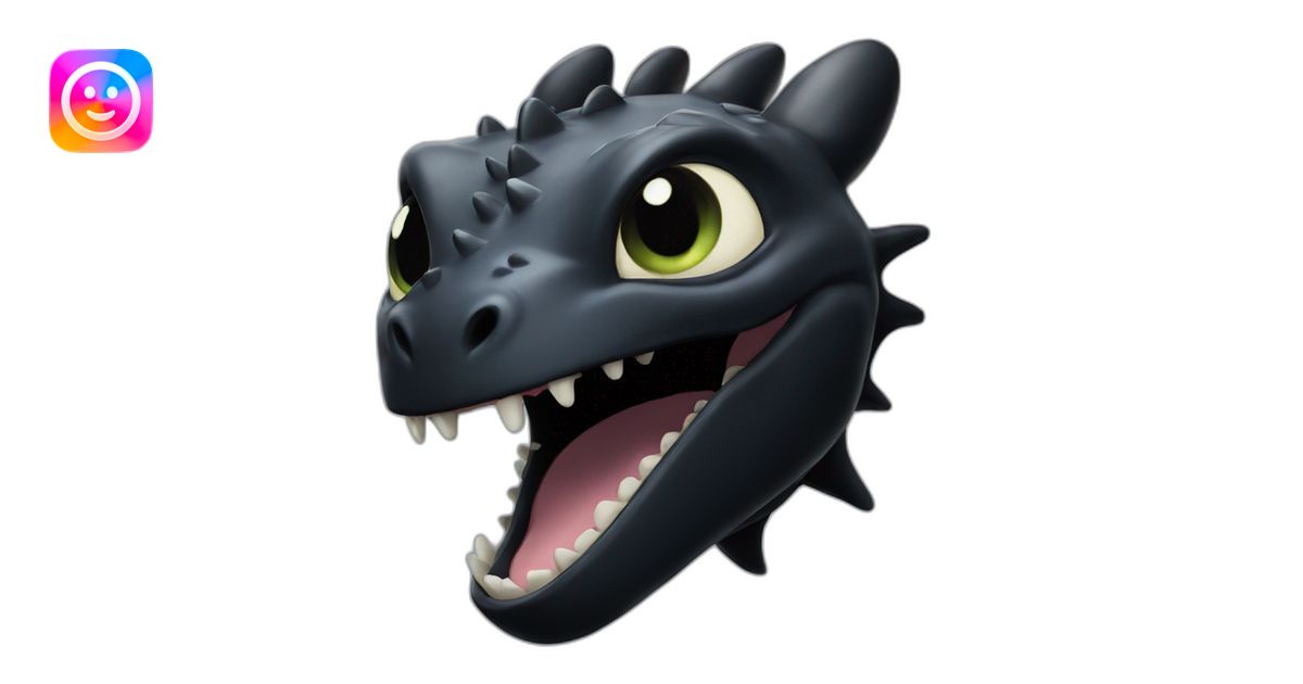 Toothless-from-How-to-train-your-dragon emoji | AI Emoji Generator