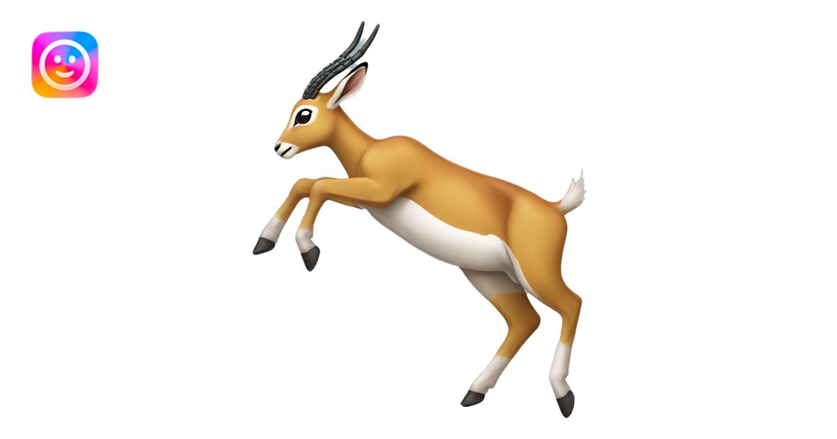 Springbok jumping side view emoji | AI Emoji Generator