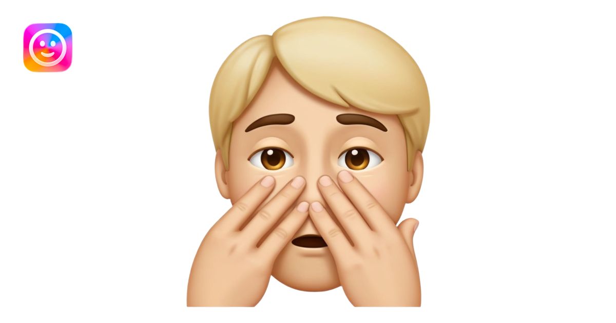 emoji where the hand is pinching the bridge of the nose, eyes squinting ...