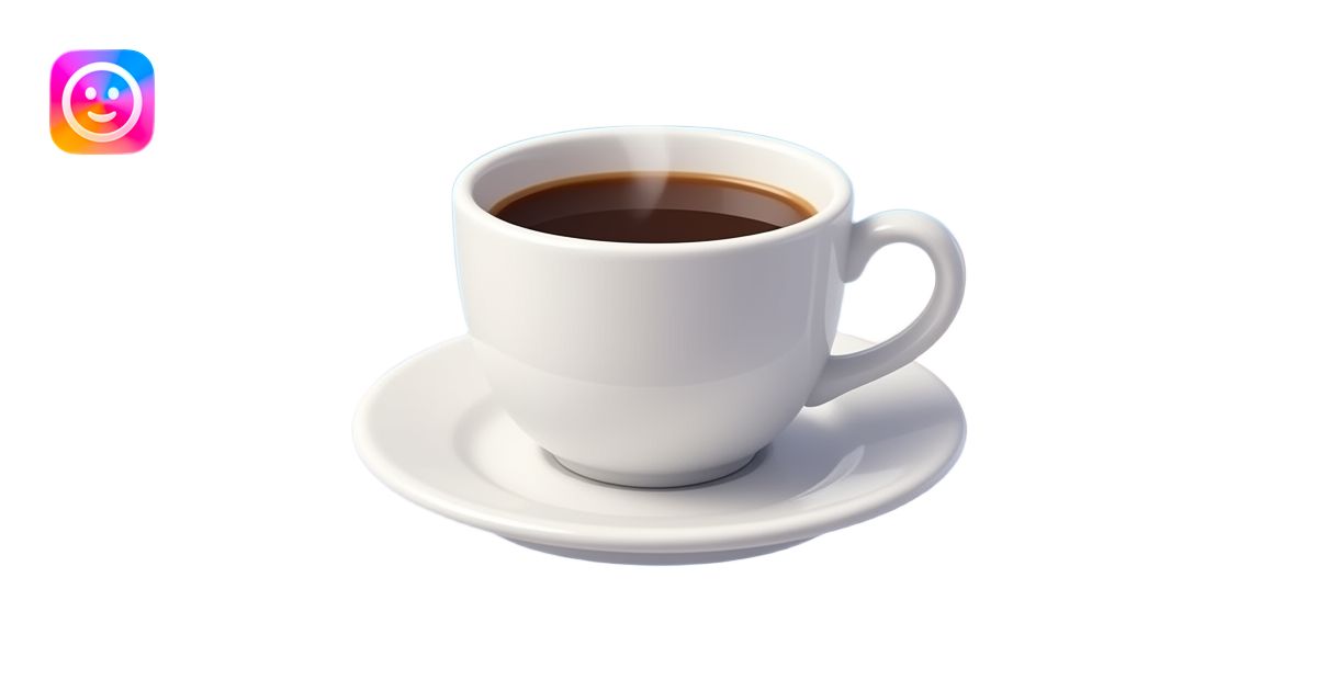 Surrealist reaction icon: coffee cup floating in a dreamy sky, steam ...