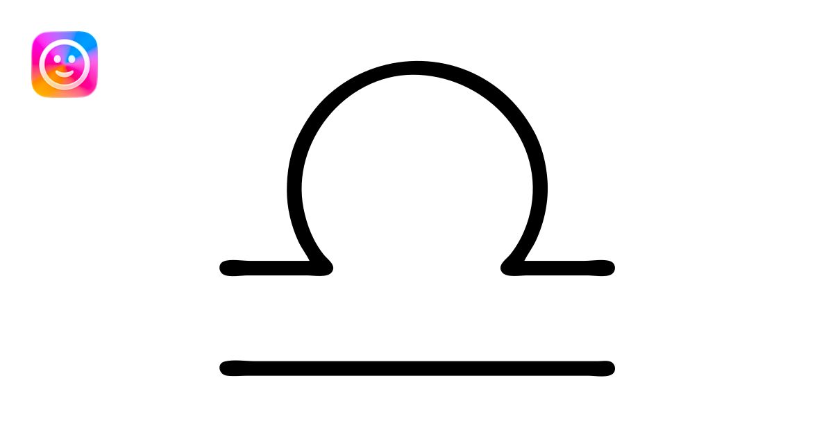 minimalist black outlined Libra sign, no fill emoji | AI Emoji Generator