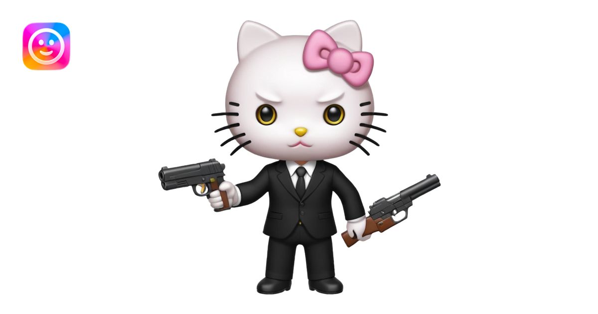 Mafia boss hello kitty who is a killer emoji | AI Emoji Generator