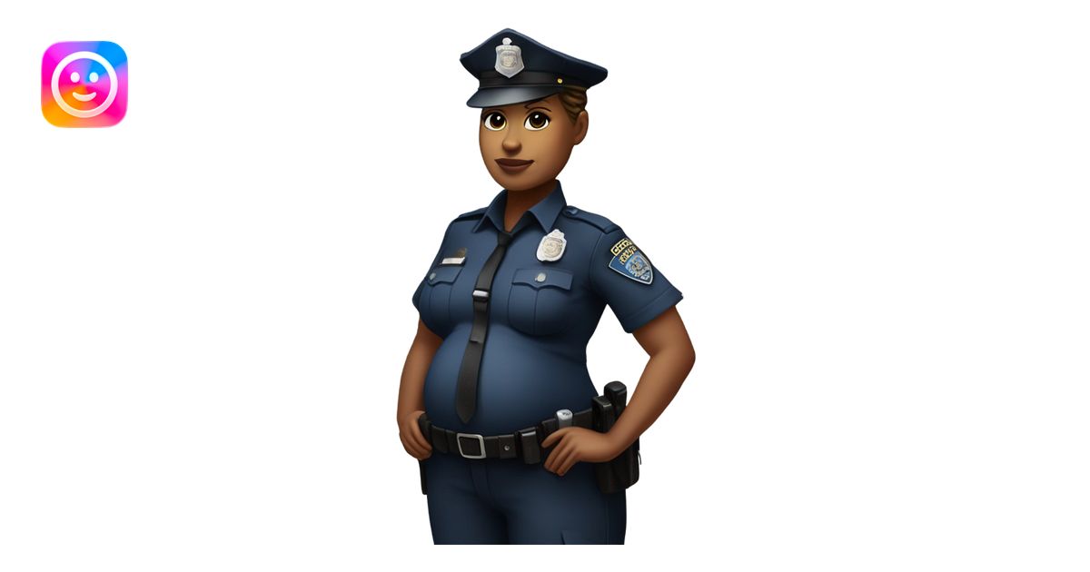 Hyper realistic very very very pregnant woman who is a police officer ...