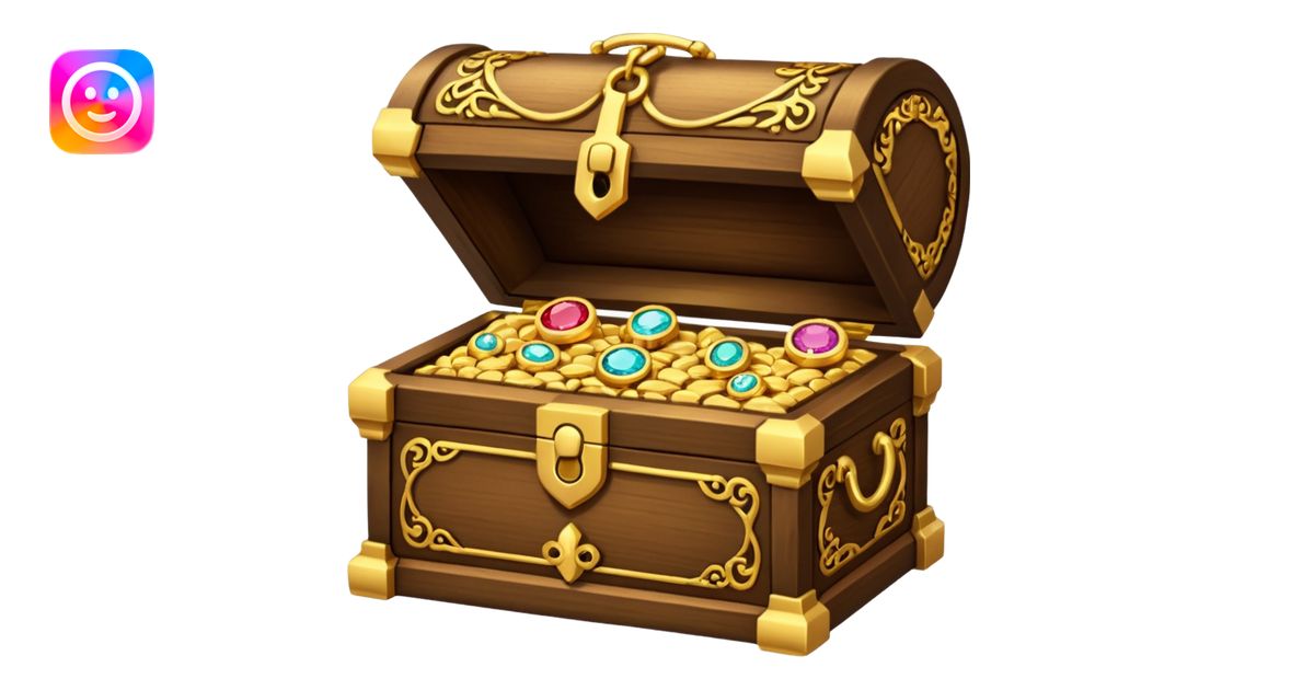 treasure box, Gold jewelary. emoji | AI Emoji Generator