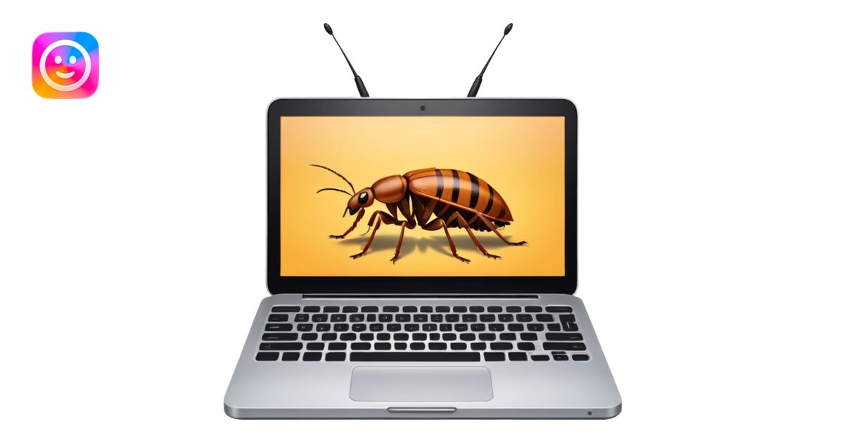 an open laptop with cockroaches crawling on it emoji | AI Emoji Generator