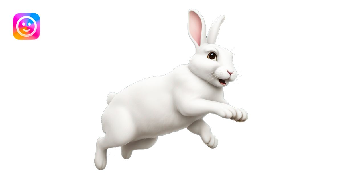 white rabbit jump emoji | AI Emoji Generator