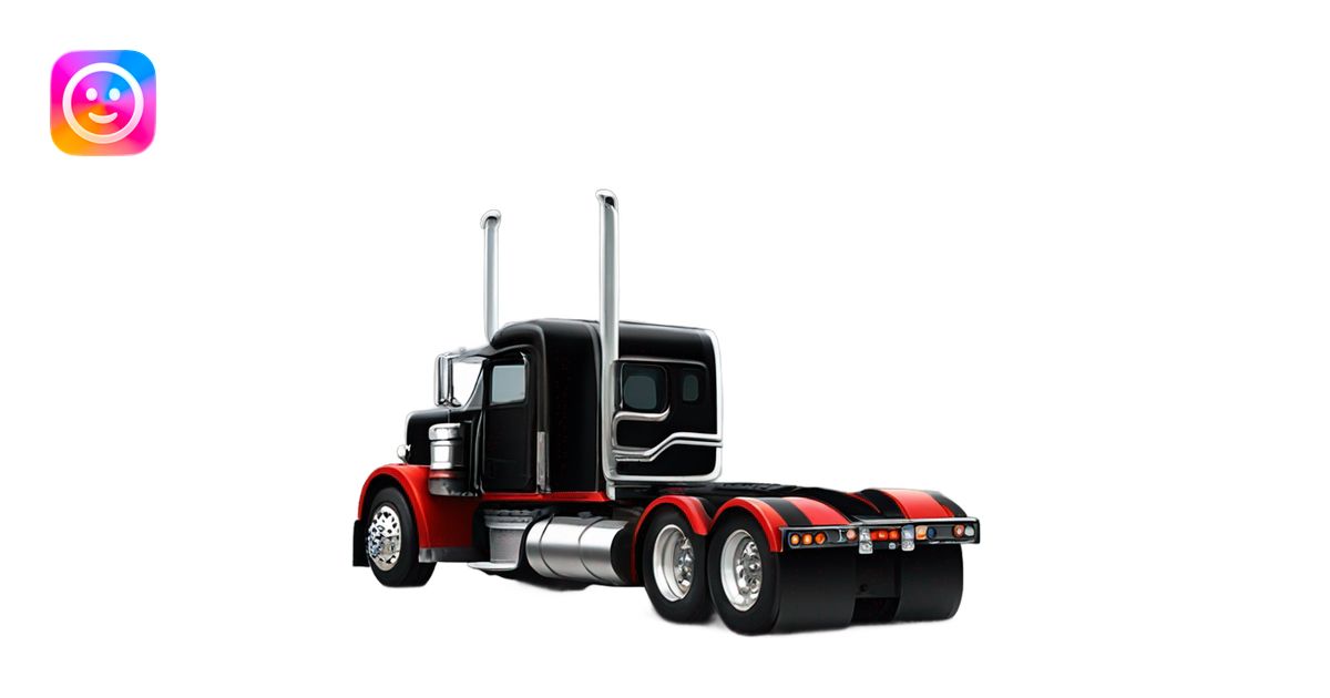 Peterbilt 389 stretch black with red frame with flat top and slash cut ...