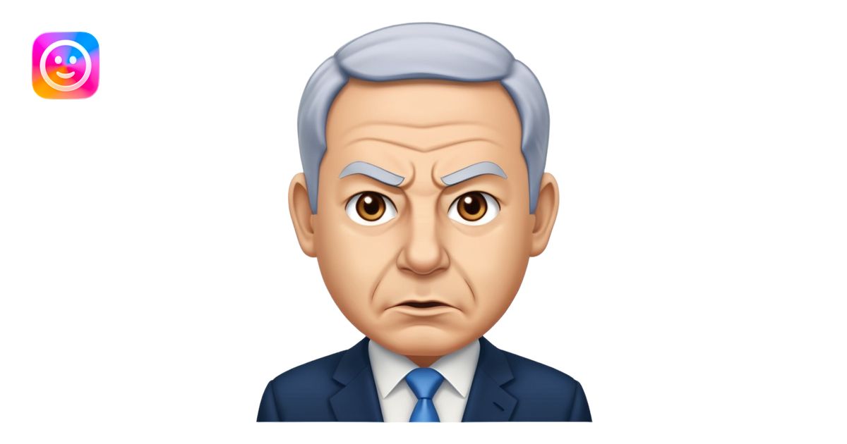 Create a highly recognizable emoji-style illustration of Benjamin ...
