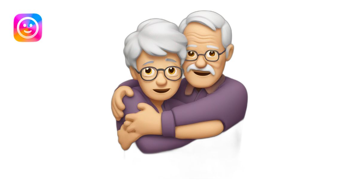 two grumpy old people hugging emoji | AI Emoji Generator