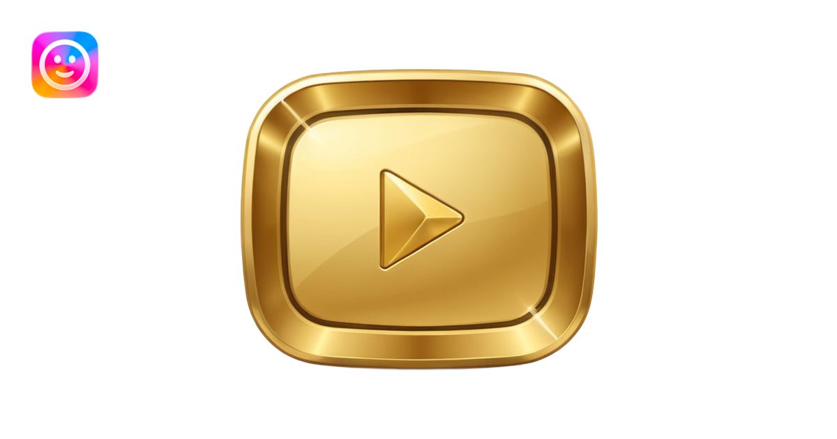 youtube golden play button with res edges emoji | AI Emoji Generator
