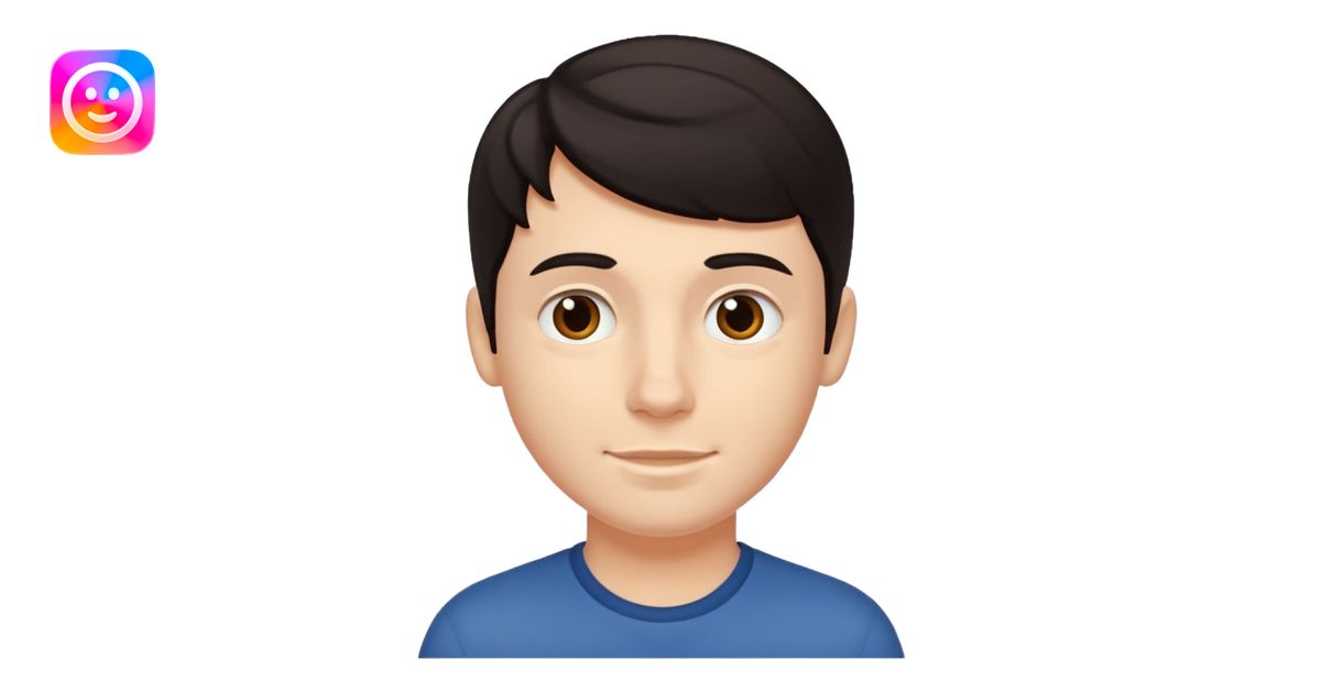 white boy with dark hair and dimples emoji | AI Emoji Generator