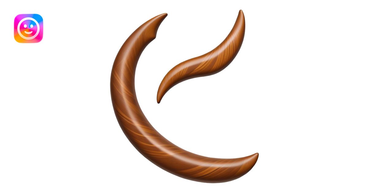Cinematic Realistic Boomerang Emoji, depicted as a sleek, curved ...