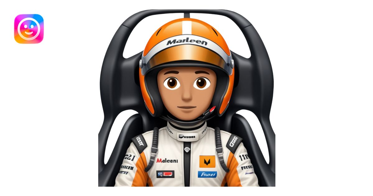 Person in mcclaren f1 race car emoji | AI Emoji Generator