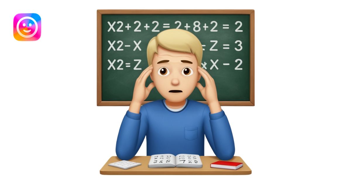 super stressed out guy doing math and stressing out emoji | AI Emoji ...