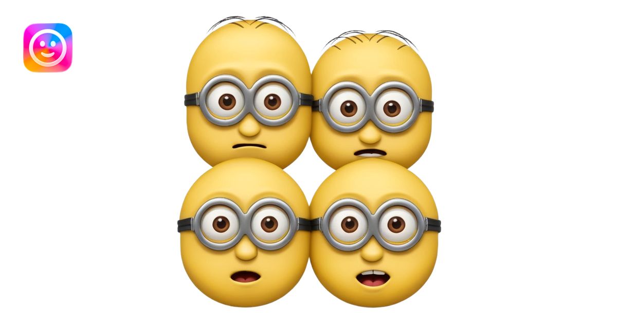 Four minions making funny faces emoji | AI Emoji Generator